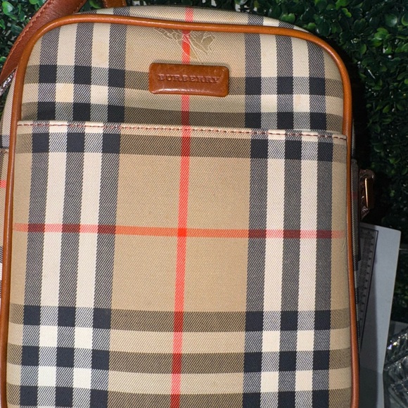 Burberry Tan Checkered Crossbody Bag - Picture 1 of 8